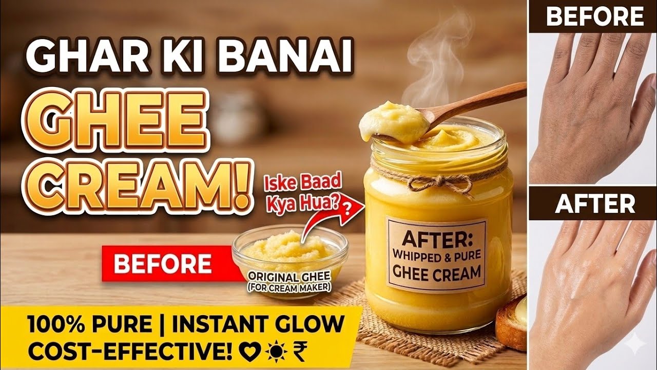DESI GHEE HOMEMADE CREAM FOR INSTANT GLOW || #skincare #viralvideo #diy #viral #instaglow #subscribe