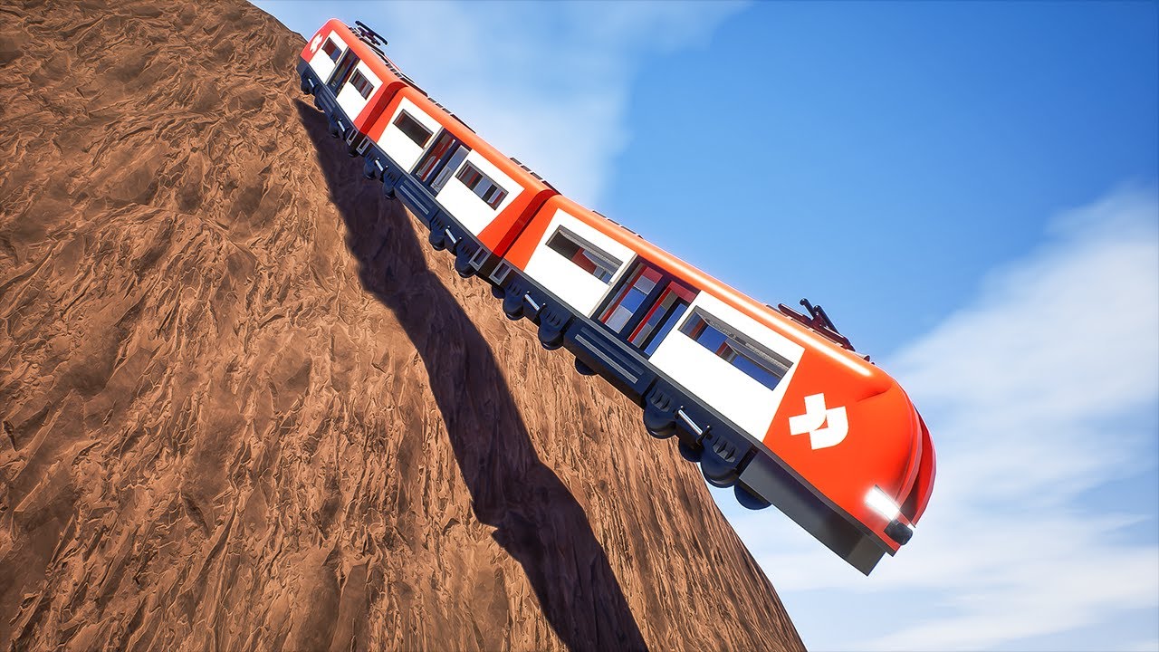 Lego Trains vs Cliff | Brick Rigs