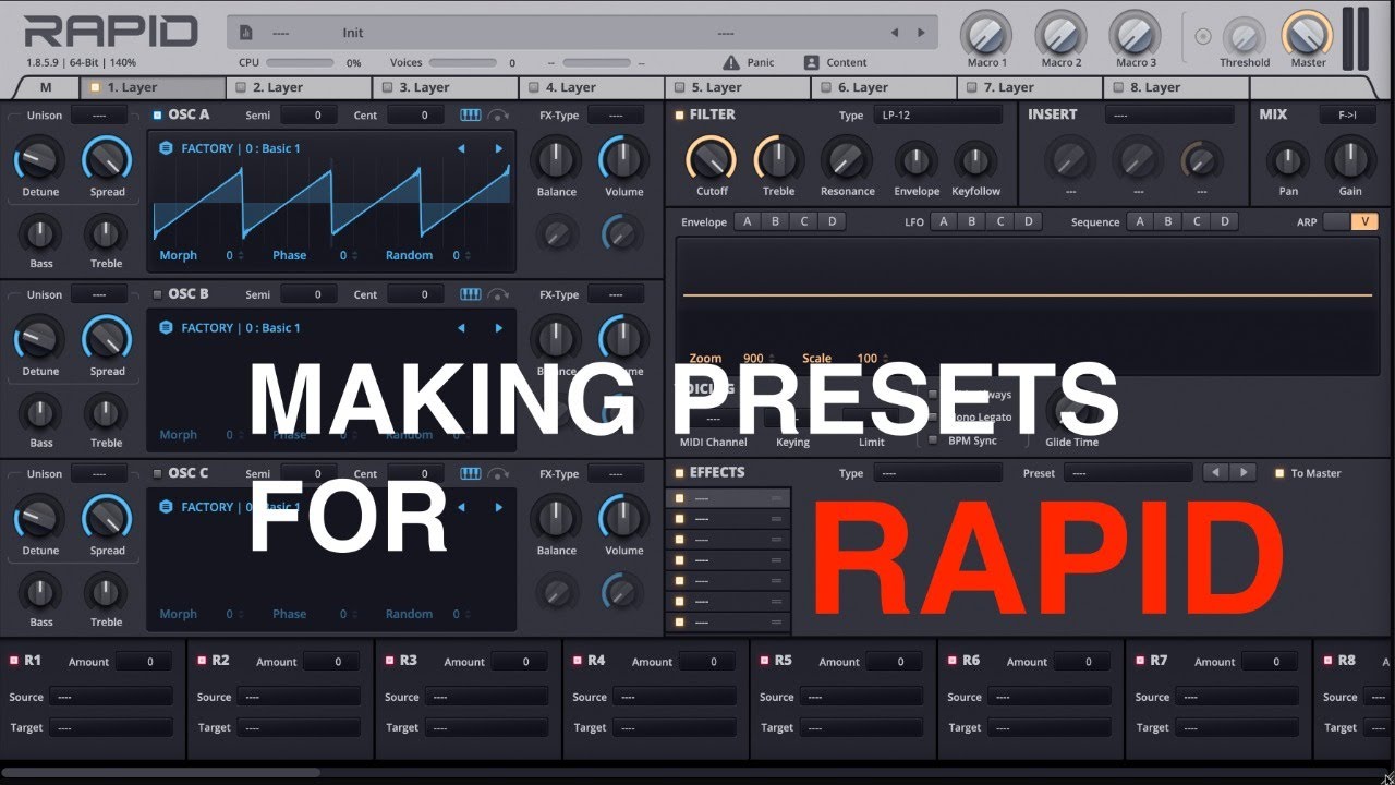 Making presets for Rapid