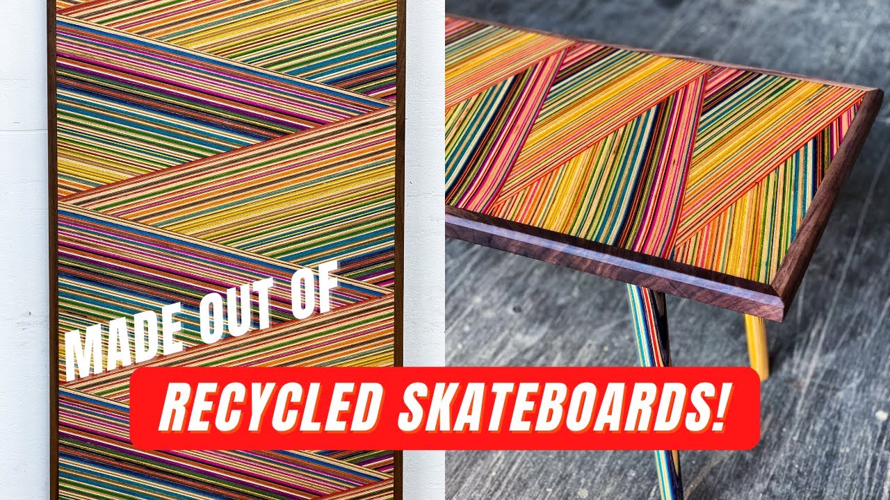 BENCH MADE OUT OF SKATEBOARDS!