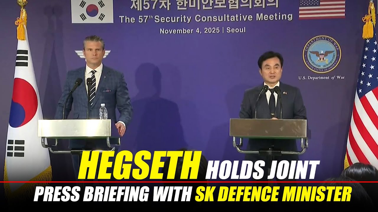 LIVE: Defense Secretary Hegseth and SK defence minister hold joint press briefing in Seoul