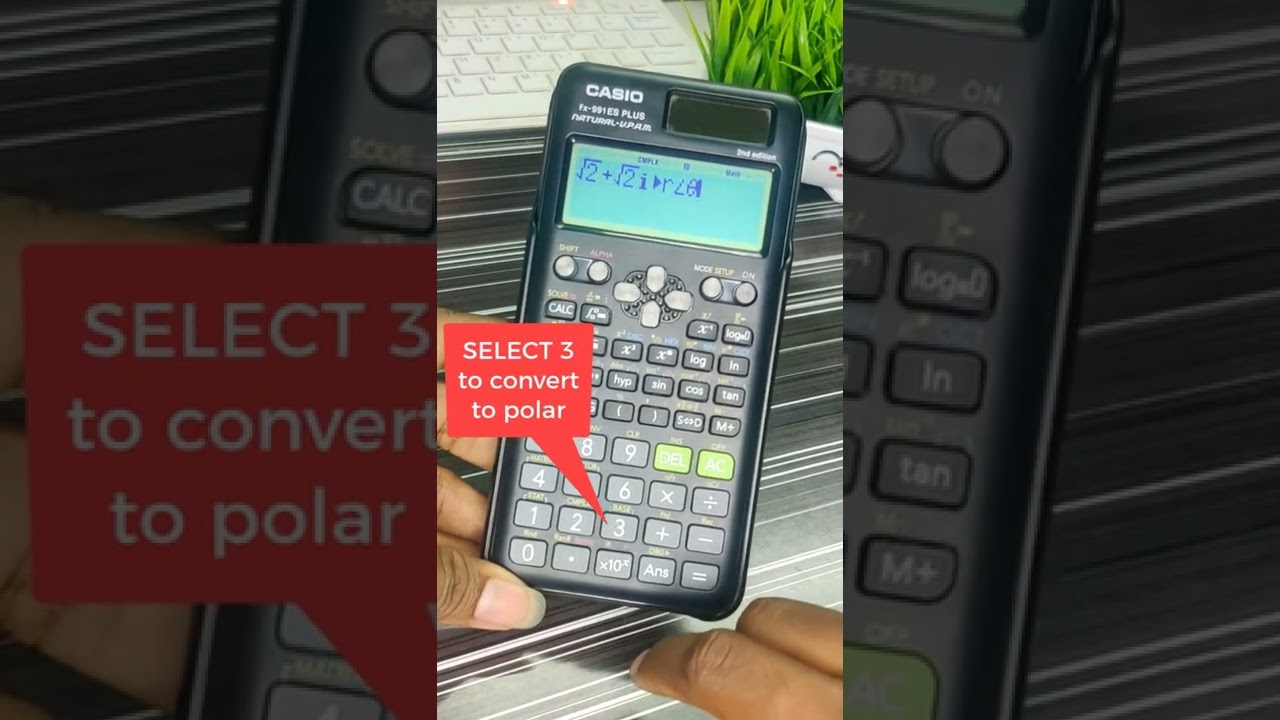 Polar to complex & complex to polar conversion in calculator | Casio -fx-991 ES | #shorts
