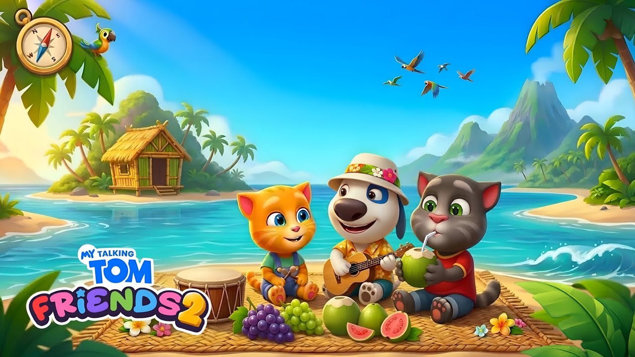 Talking Tom & Friends Beach Adventure! 🌴🌊 | Island Music Party 🎸 Fun Day! | Talking Tom Friends 2 