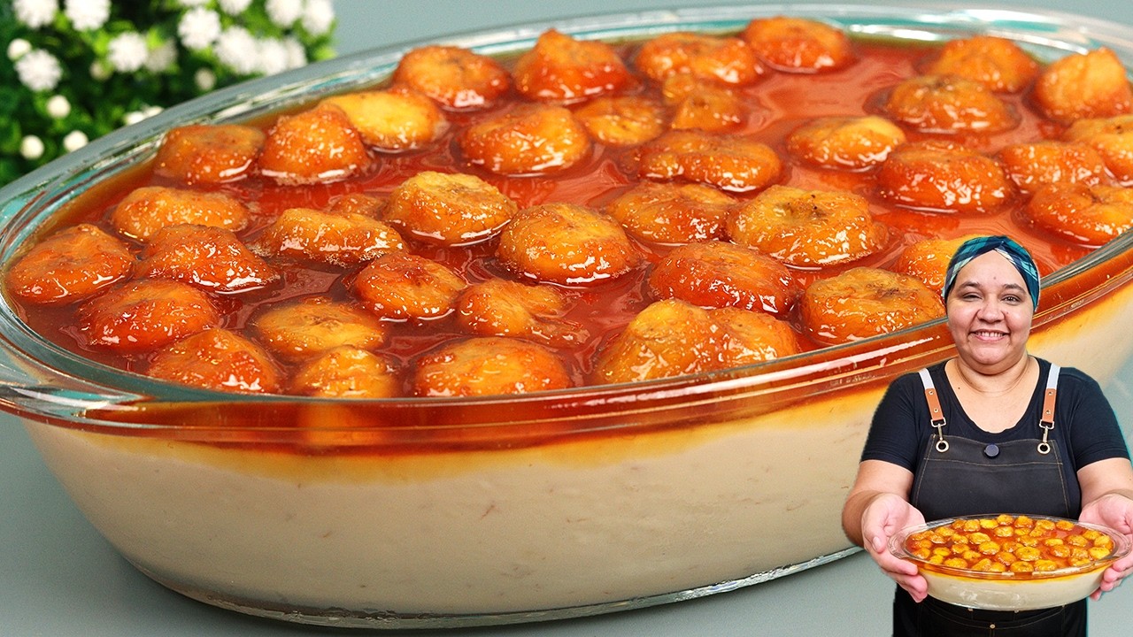 Quando Faço Banana Assim NÃO SOBRA NADA! Sobremesa CREMOSA de Banana na Travessa!