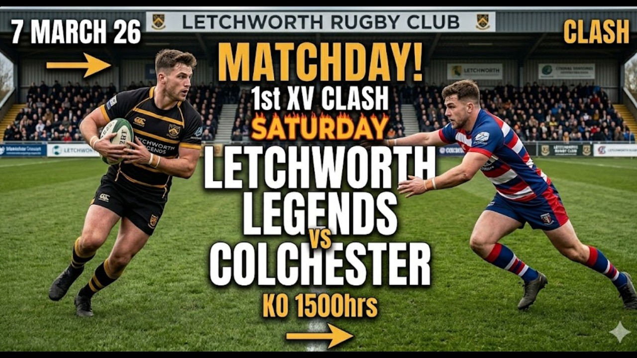 🏉MUST WATCH Letchworth Legends 1st XV vs Colchester - Rugby Match - KO 1500hrs. #drone #rugby #sport