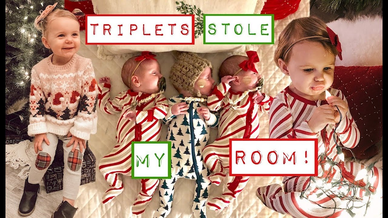 TRIPLETS TAKE OVER BIG SISTERS ROOM! | A PERFECT TRIPLET CHRISTMAS | THE REAL SANTA CLAUS