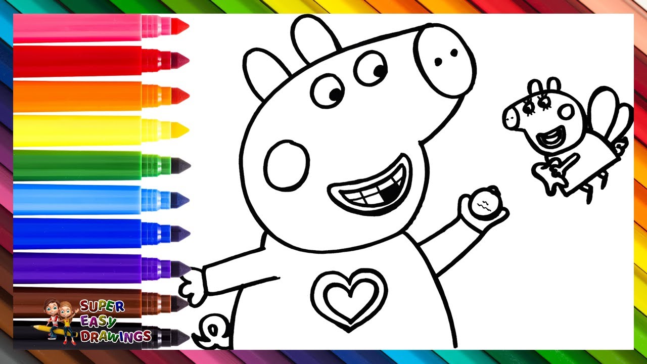 Draw And Color Peppa Pig And The Toothfairy 🐷🧚🦷💰 Drawings For Kids