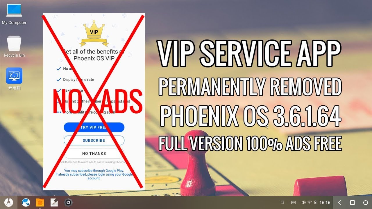 Phoenix OS 3.6.1.64 Ads Free VIP App Remove Permanently 100% Safe and Easy