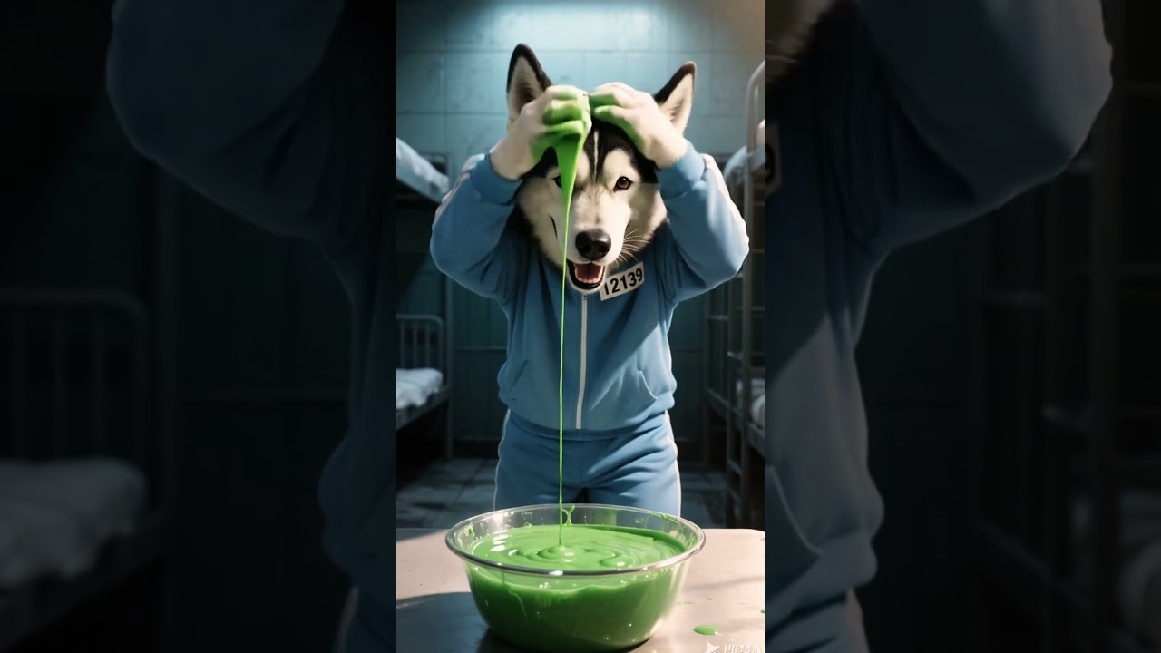 Why did the dog suddenly turn into a green monster? #funny #cute#shorts #animals #animation