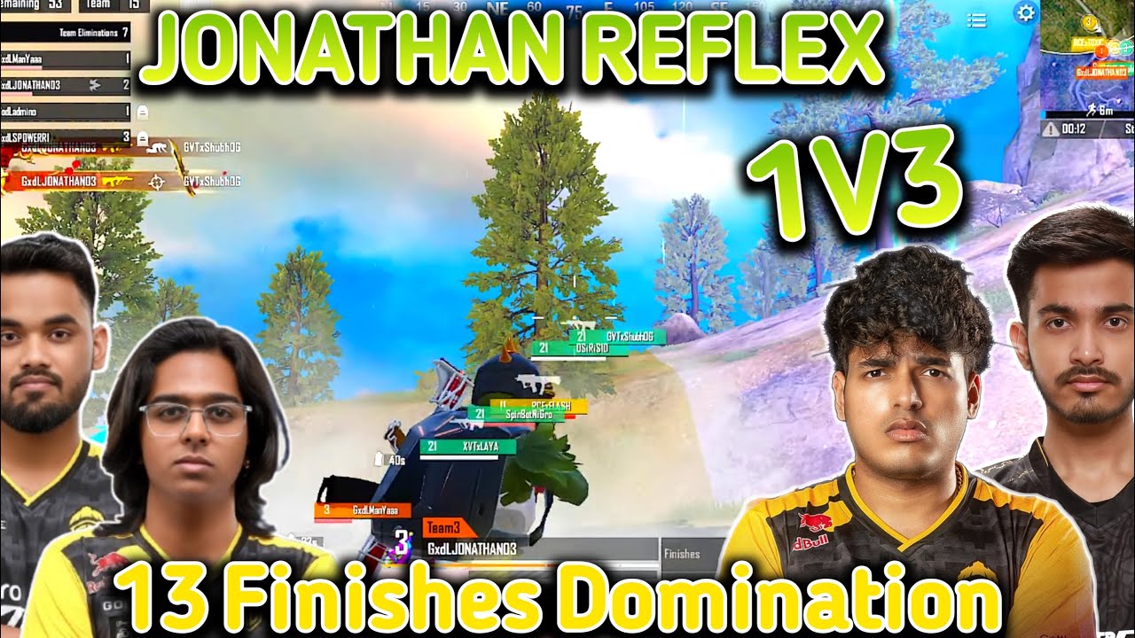 Jonathan Reflex 🥵GodLike Domination 🥶Godlike 13 Finishes 😱 Jonathan 1V3 Clutch 🔥