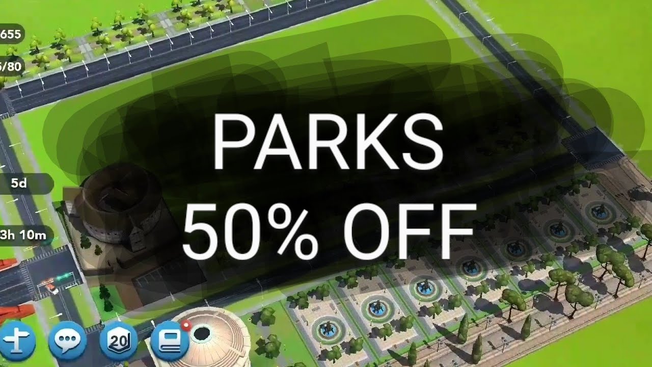 SimCity BuildIt BLACK FRIDAY Parks 50% OFF