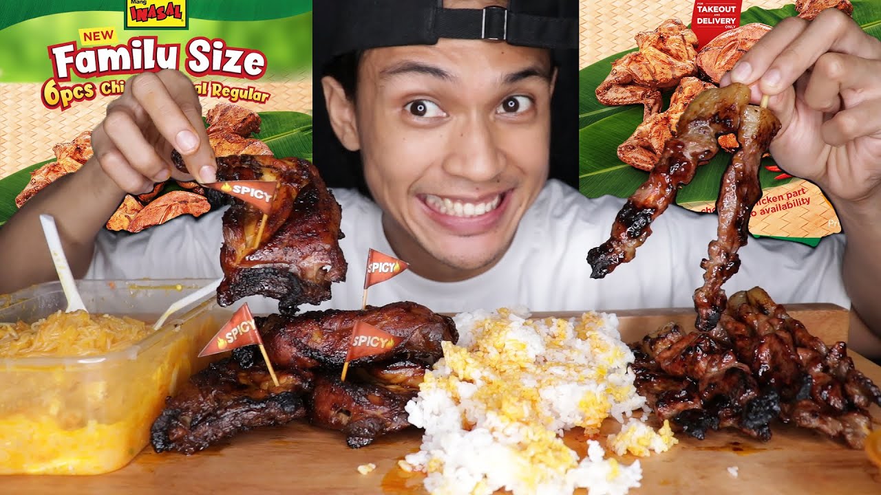 MANG INASAL Family Size Chicken Inasal, Pork BBQ, Palabok mukbang!!!