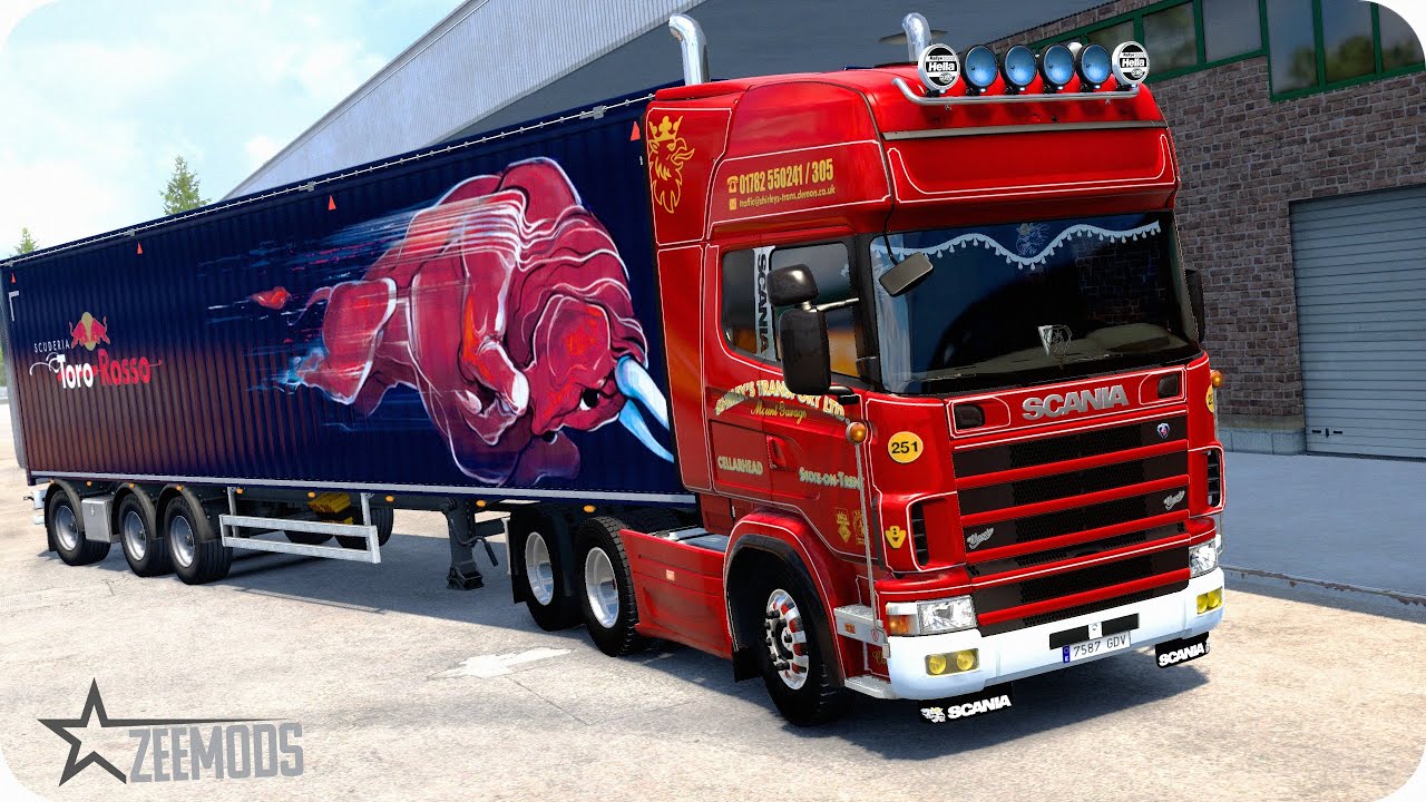 ETS 2 ★ RJL SCANIA 4 (Scania DSC14-144 straight piped Sound by ZEEMODS) 2K gameplay