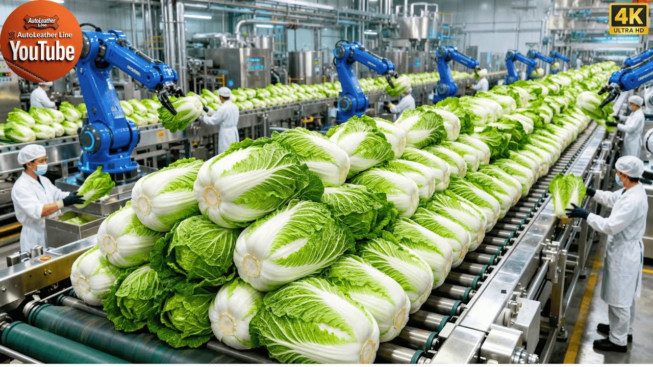 Inside the Napa Cabbage Factory: From Fresh to Cleaned & Kimchi Packs (Full Process)
