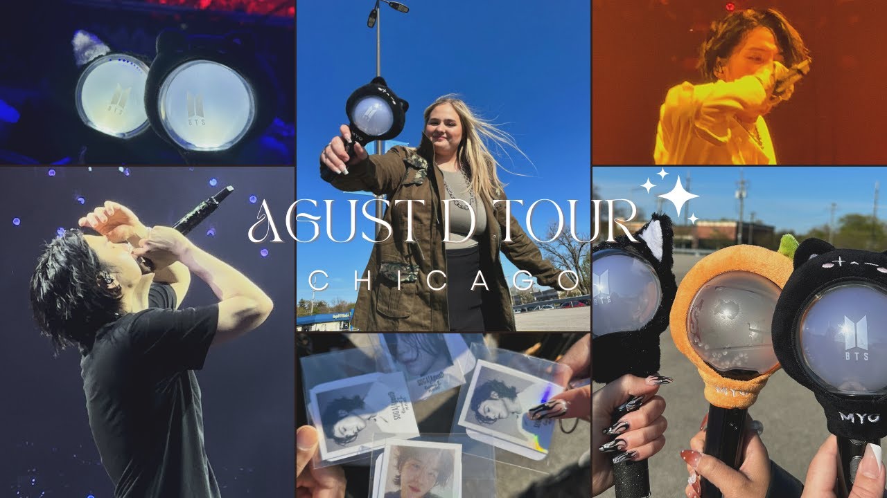AGUST D TOUR CONCERT VLOG: Opening night Chicago, getting merch,  fancams, outfits, travel