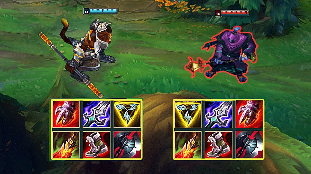 NEW WUKONG (Patch 12.7) vs JAX FULL BUILD FIGHTS - League of Legends