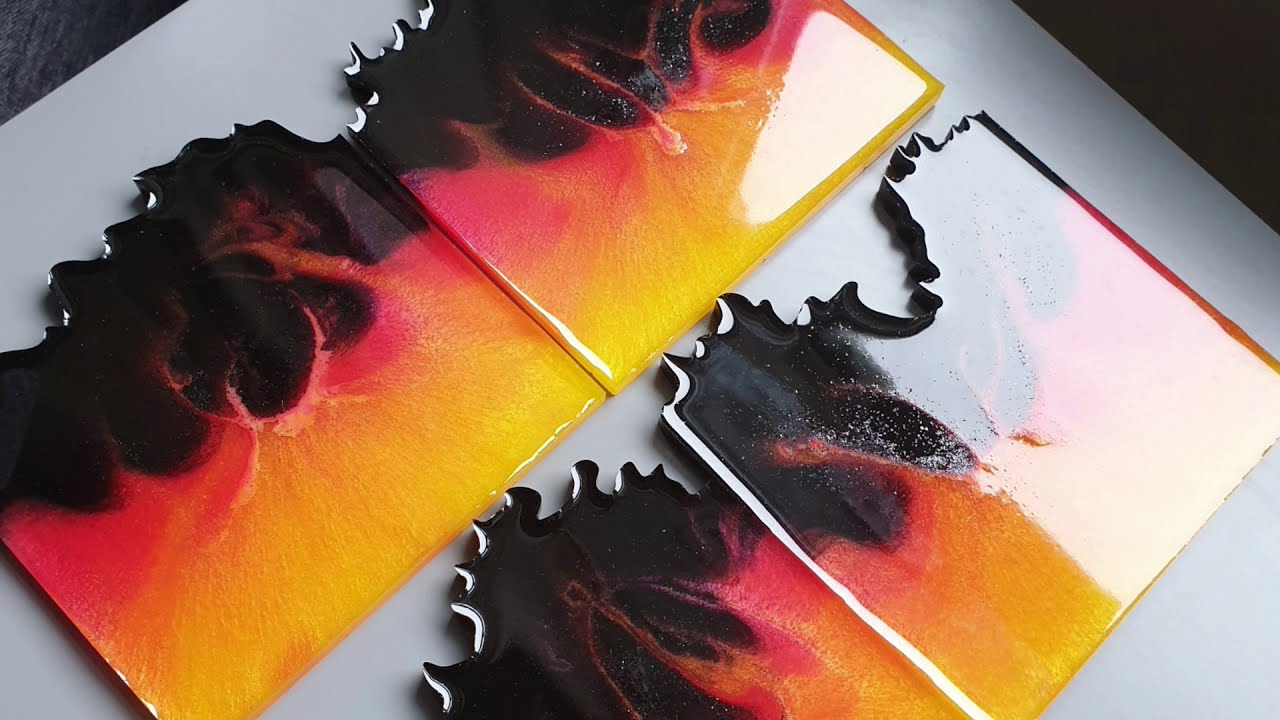 #93 Fire Resin Coasters | How to Make Flame Resin Coasters