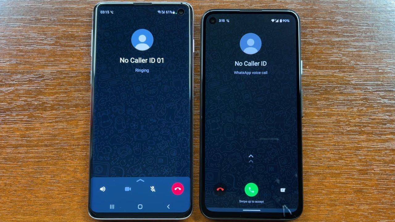 Samsung S10 vs Google Pixel 4a WhatsApp Incoming and Outgoing Calls (Android 12, 13 DP2)