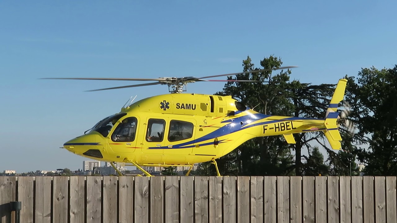 Décollage de l'hélicoptère du Samu 44