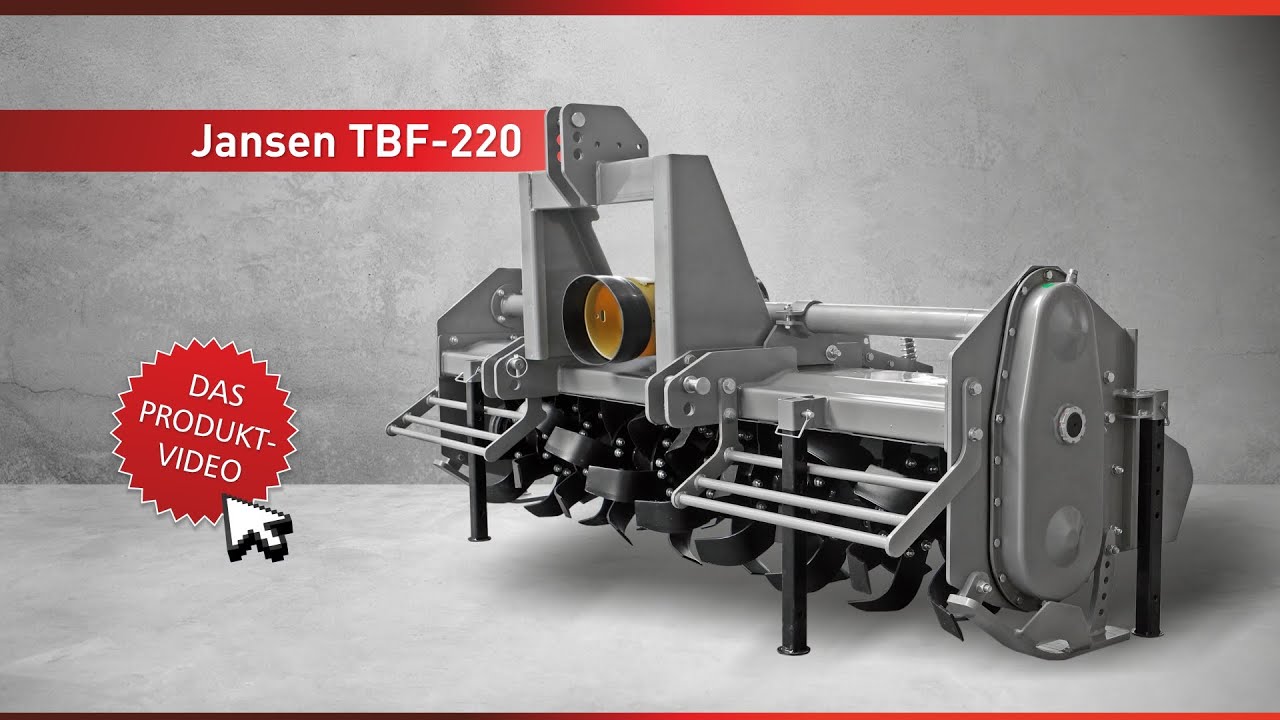 Traktorfräse Jansen TBF-220, Bodenfräse, Heckfräse, Ackerfräse. 2,20 m