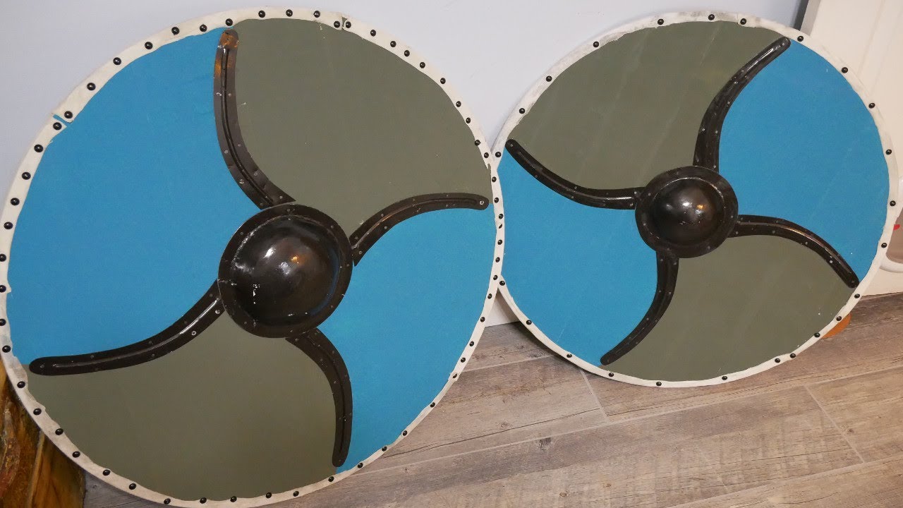Making 2 wood viking shields, 1 from balsa, 1 from edge glued poplar!