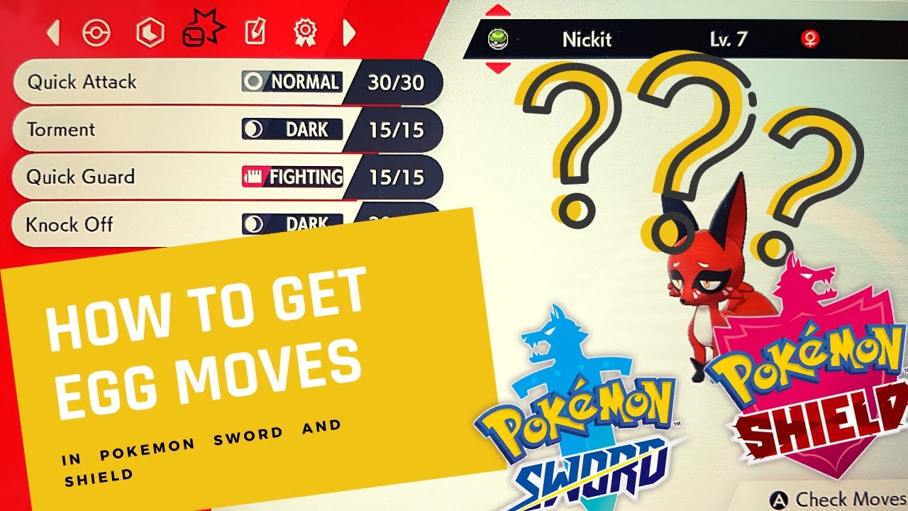 How to get a pokemon with EGG MOVES (Pokemon Sword and Shield)