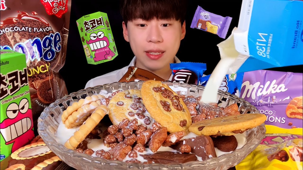 SUB) 수입 초코 과자탕 먹방 ASMR 세계과자점에서 초코란 초코는 다 가져왔어요🤎🍫 WORLD CHOCOLATE SNACKS WITH MILK MUKBANG