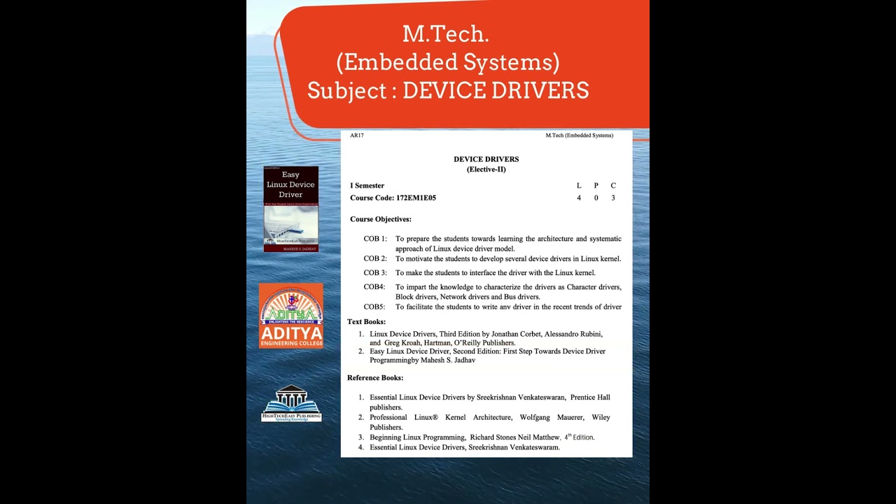 Easy Linux Device Driver is the official reference book for MTech. Embedded System #linuxskills #ldd