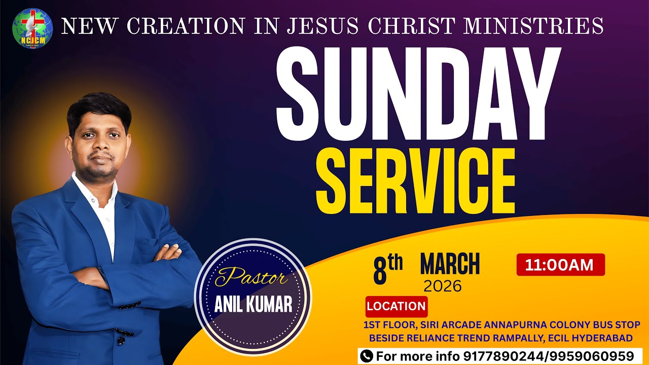 # NCJCM SUNDAY LIVE SERVICE WITH PASTOR ANIL KUMAR || 8th March 2026 ||