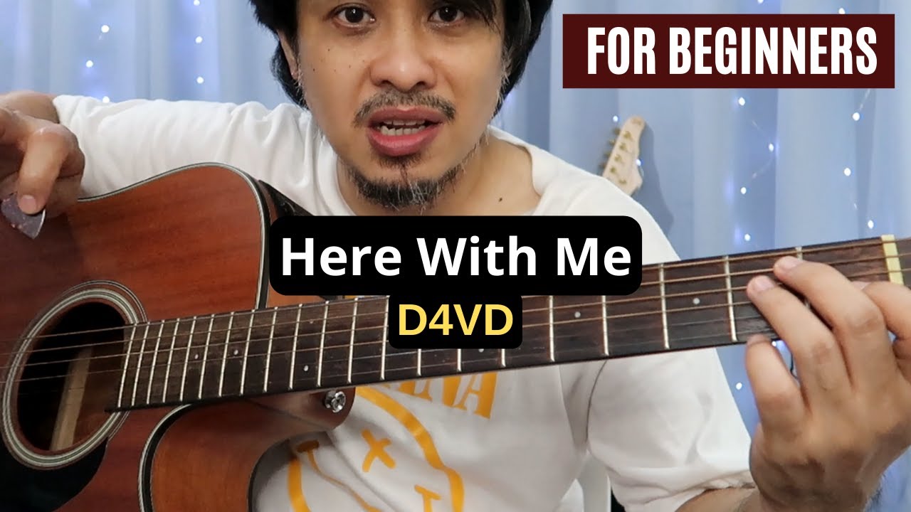 d4vd 'Here With Me' chords guitar tutorial + alternative to bar chords for beginners