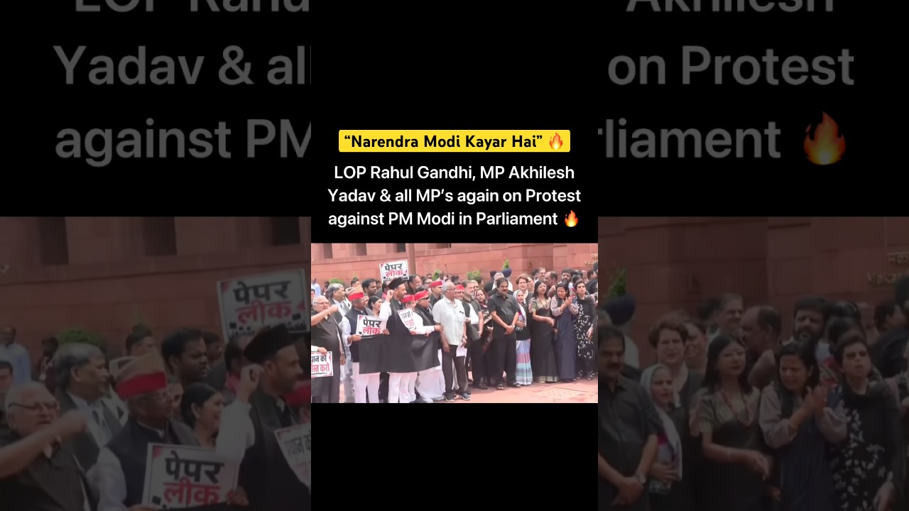 &ldquo;Narendra Modi Kayar Hai&rdquo; 🔥Opposition protest started in Parliament against Modi
