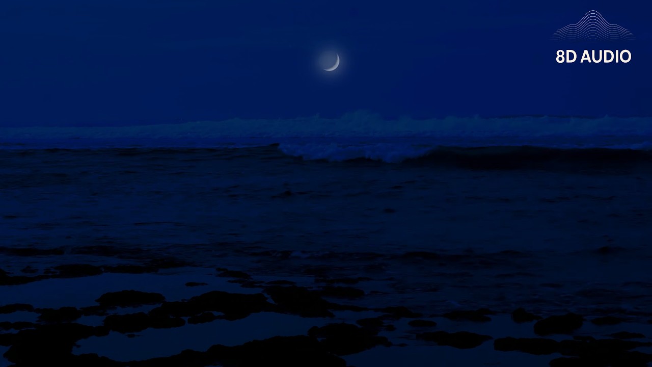 Dark Night Ocean Waves Sounds for Deep Sleep & Stress Relief (11 Hours) 🌊🌙