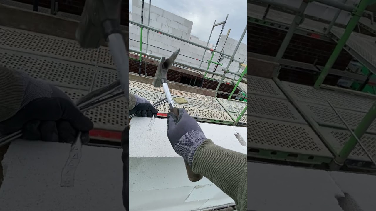Porenbeton Stein kleben | First-person video | CONSTRUKZION | Baustelle #viralvideo
