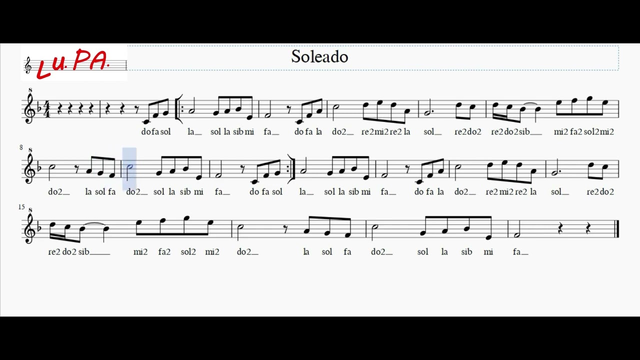 Soleado -  Flauto dolce - Note - Spartito - Karaoke - Recorder -Instrumental