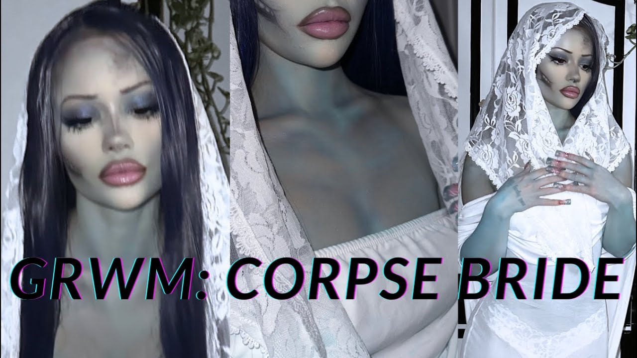 corpse bride makeup tutorial (halloween look start to finish)