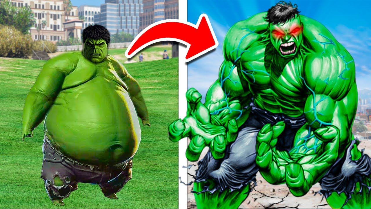 EVOLUI O HULK MAIS FRACO PARA O MEGA FORTE NO GTA 5