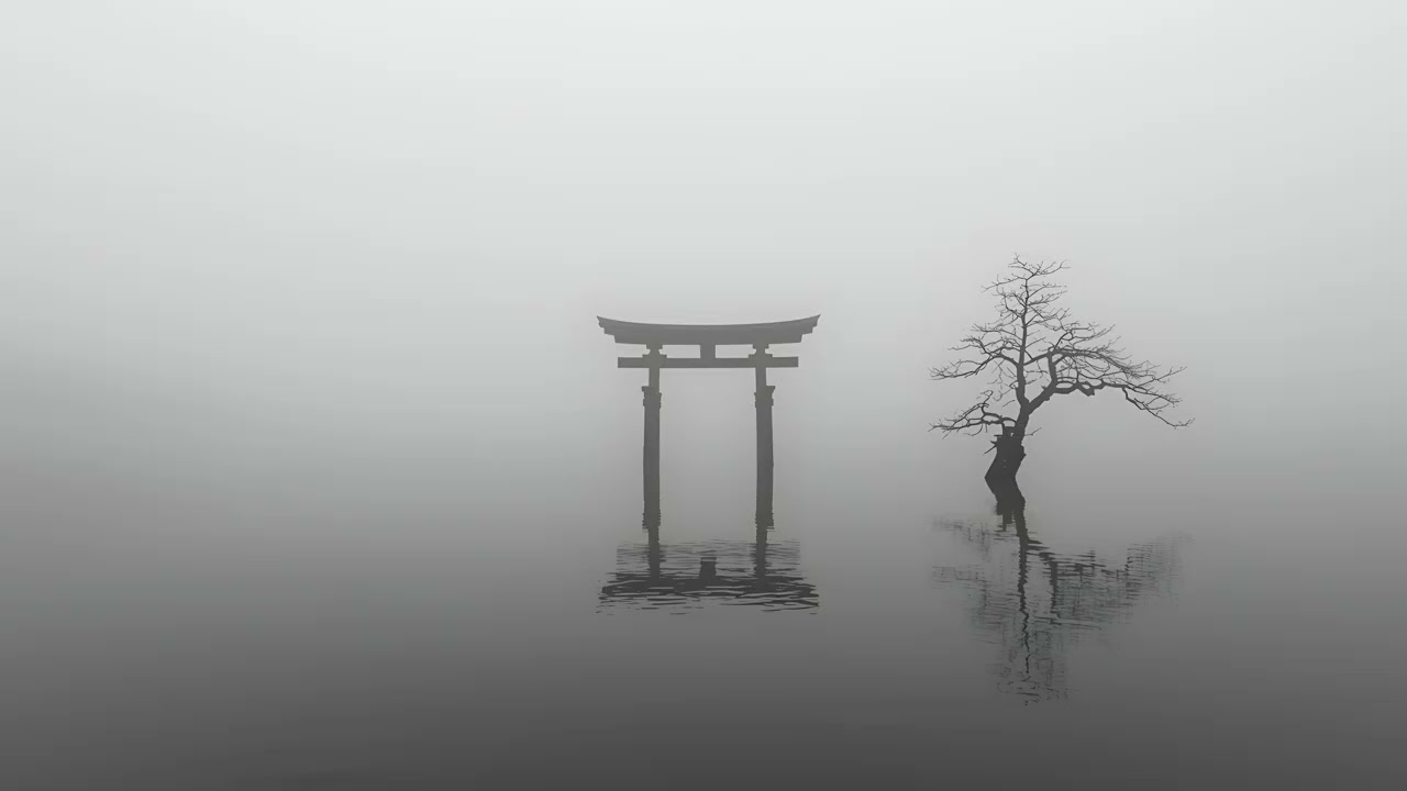 Black and White Torii Gate | 4K Ultra HD Wallpaper & Screensaver – No Sound – Engine Wallpaper