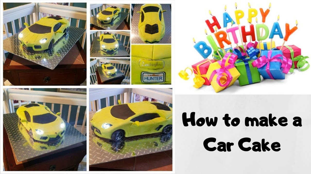 Birthday Car Cake Ideas - LAMBORGHINI Aventador Birthday Cake