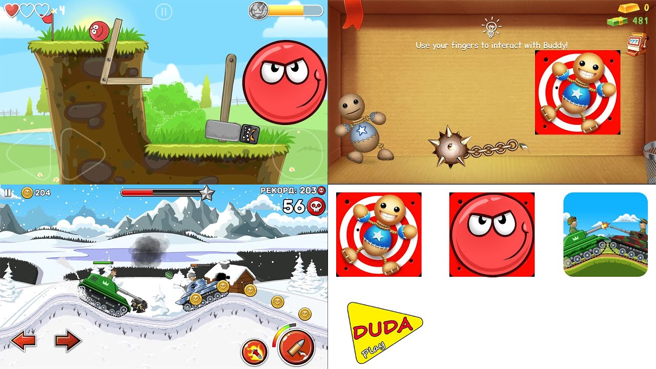 RED BALL 4 Android,Red Ball  Android Gameplay,Kick the Buddy,КИК ЗЕ БАДИ,Hills Of Steel,Хилс оф Стил