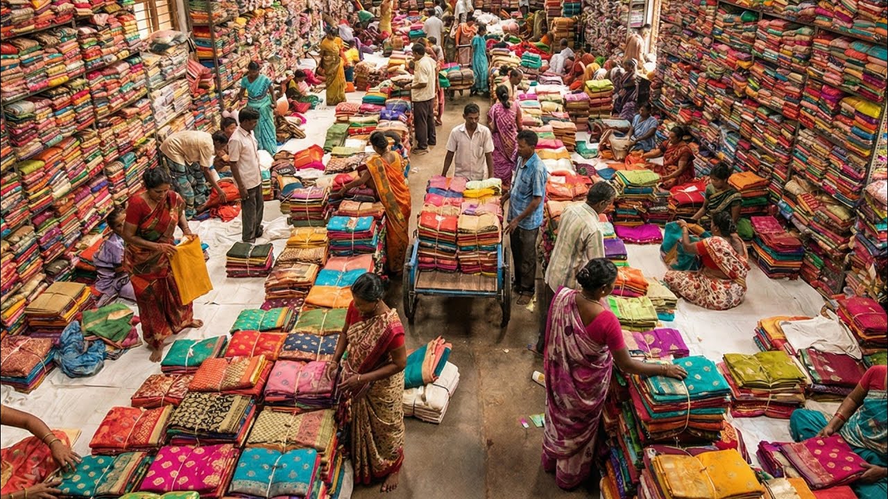 కేవలం 4,000 రూపాయలకే 100 చీరలు | Madina Wholesale Market | Hyderabad Wholesale Market #telugu