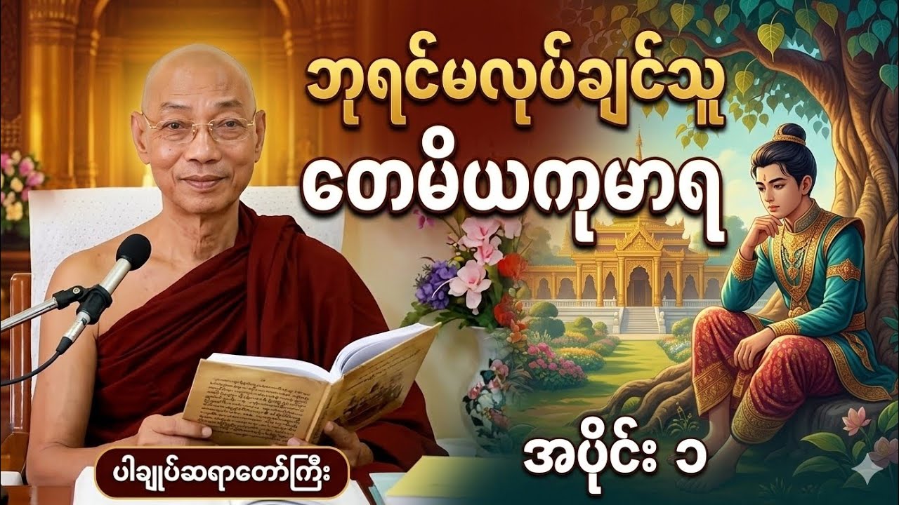ဘုရင်မလုပ်ချင်သူ တေမိယကုမာရ မင်းသားအကြောင်း တရားတော် (အပိုင်း ၁)#ပါချုပ်ဆရာဘုရားကြီး 