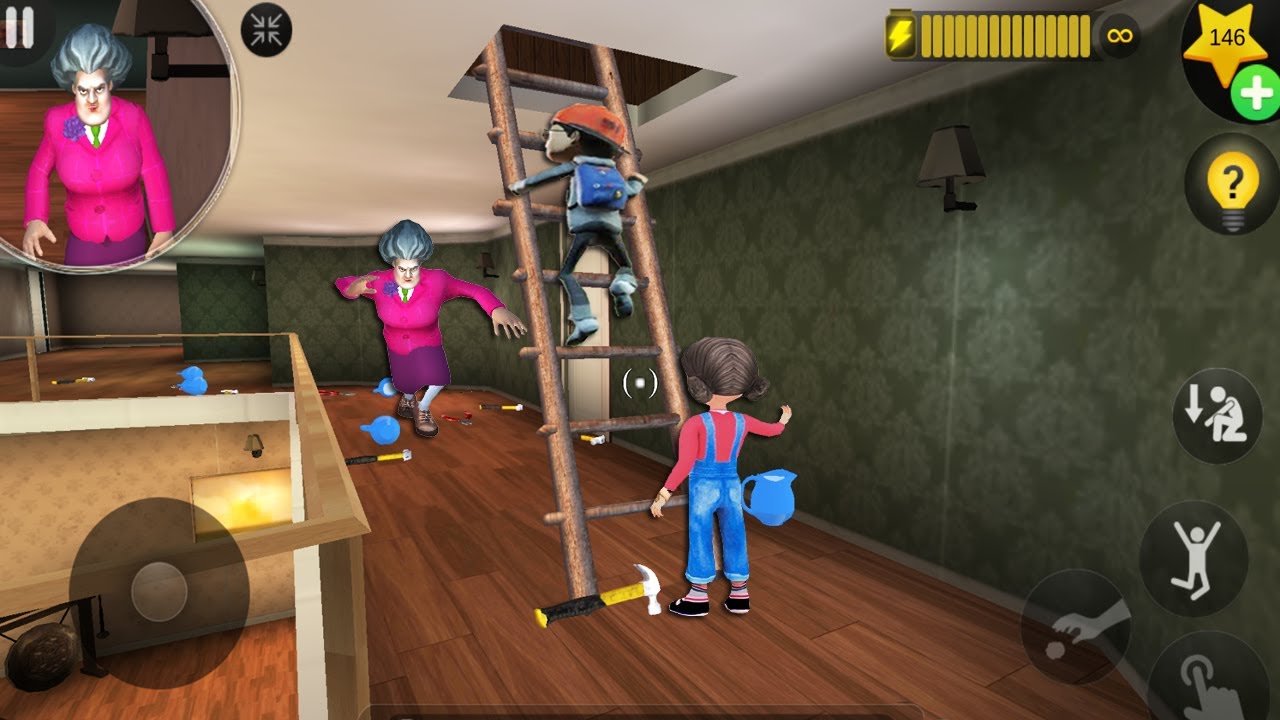 Scary Teacher 3D - with nick and tani troll Miss T fell face down-gameplay part 4312#scaryteacher3d