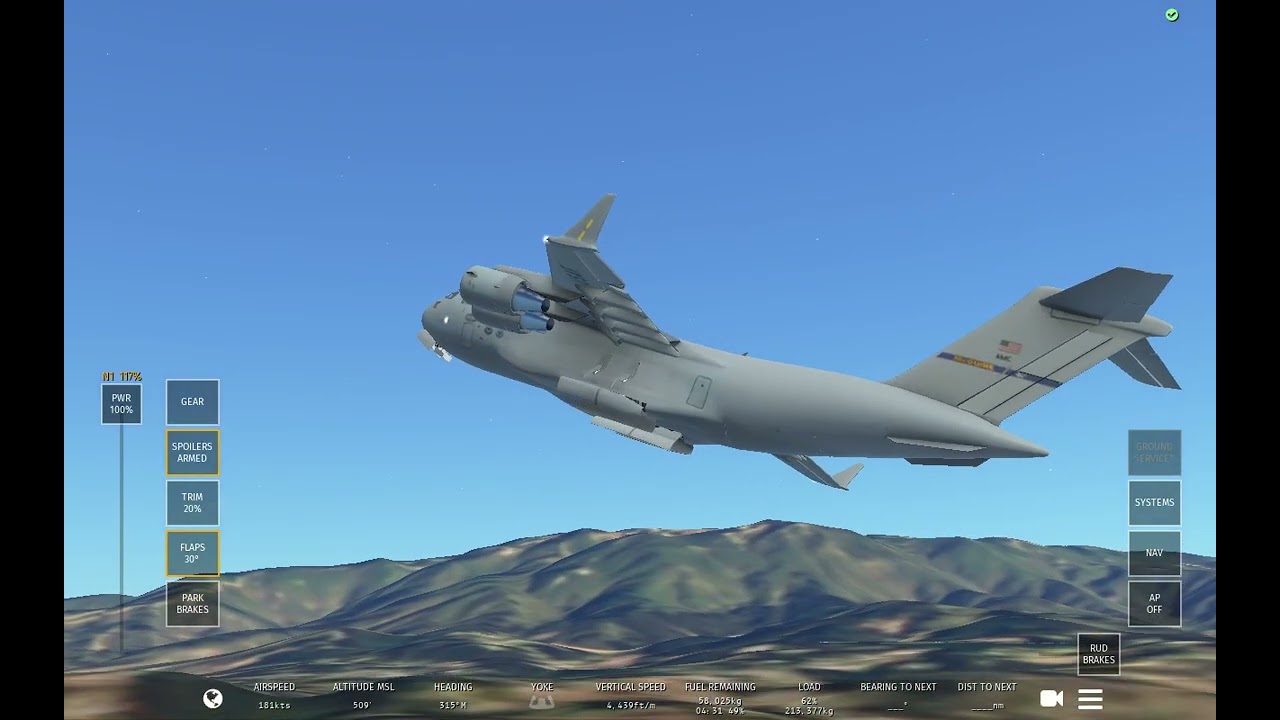 Jugando a Infinite Fligth con un C-17 Globmaster lll pq no?