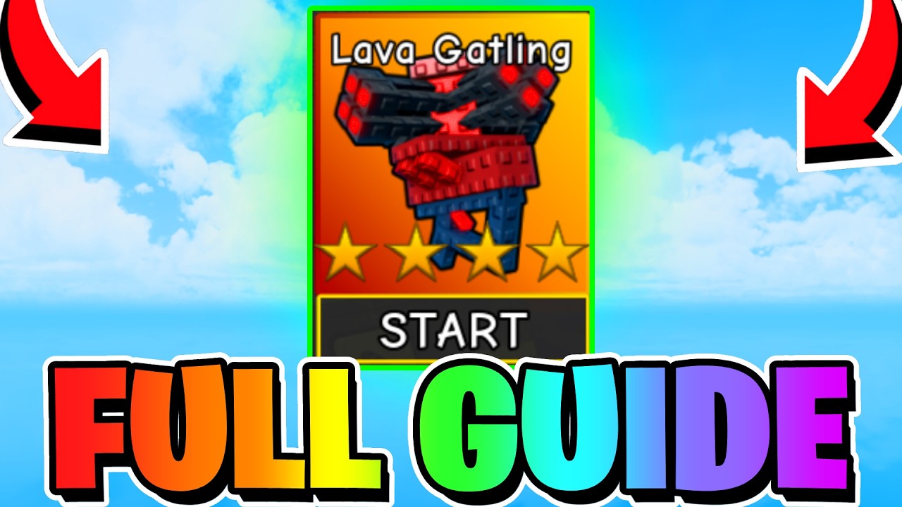 ПОЛНОЕ РУКОВОДСТВО ➥ LAVA GATLING в режиме Survive Zombie Arena (ЛУЧШЕЕ ОРУЖИЕ)