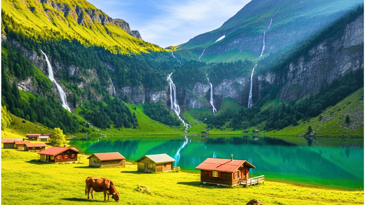 Relaxing Piano Music in Nature 🌊 Waterfall, Birds & Beautiful Forest Scenery for Study & Focus 🌿