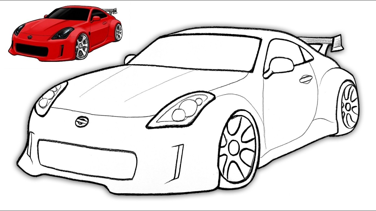 How to Draw a Nissan 350Z Step by Step 🔥 Easy JDM Sports Car Pencil Drawing Tutorial