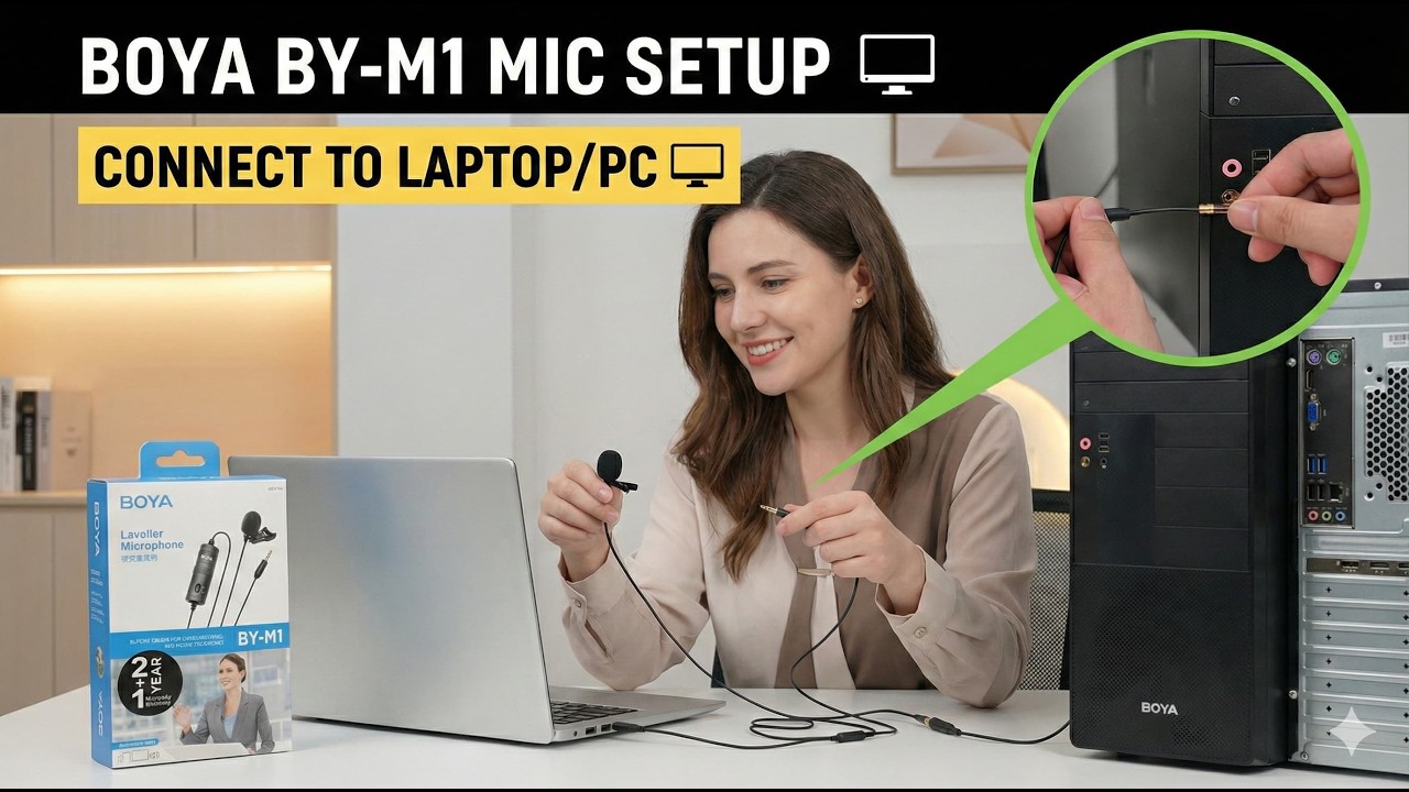 How to Connect Boya BY-M1 Microphone to Computer