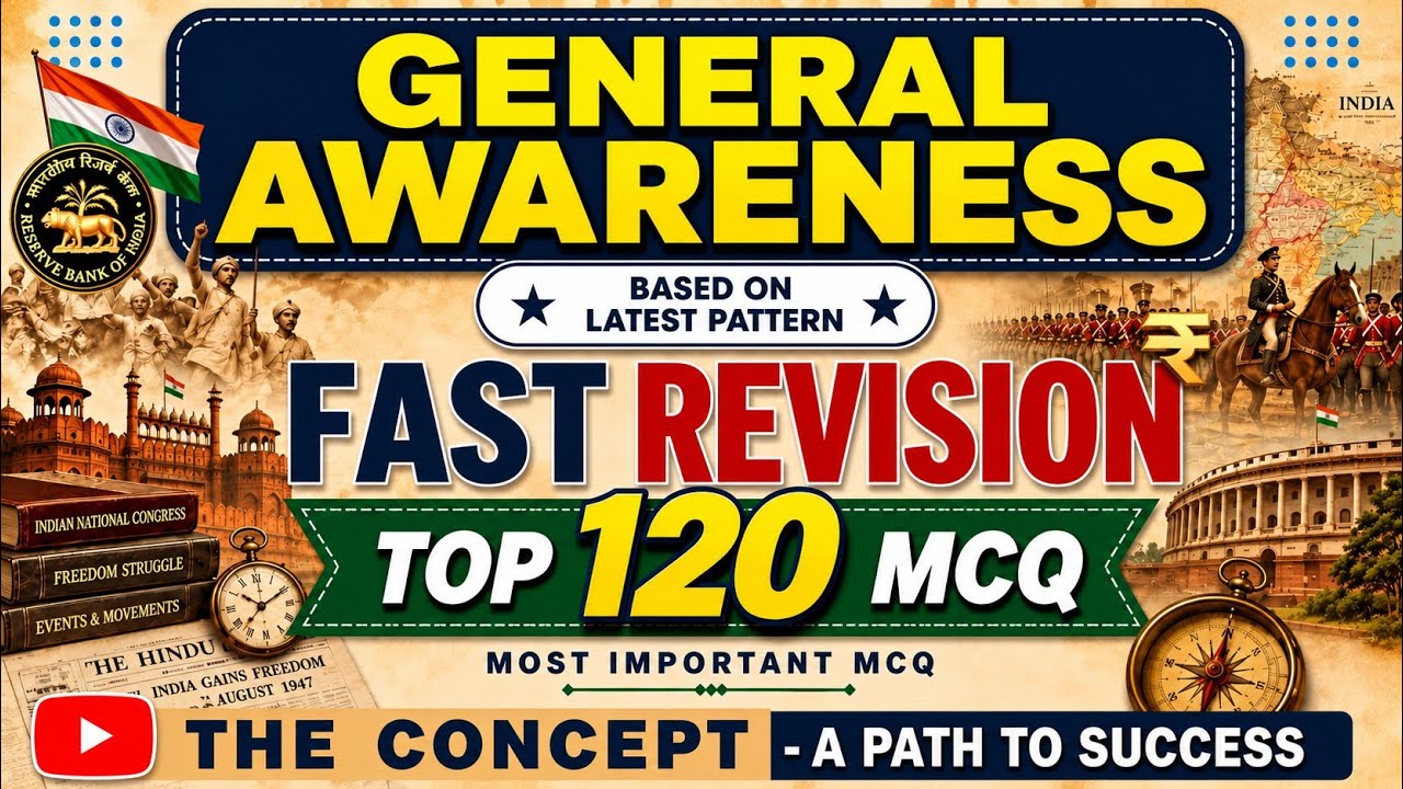 Most Important MCQs of General Awareness || Fast Revision Top 120 MCQs of General Awareness for 2026