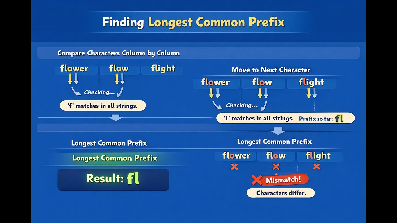 Apple and Amazons favourite question-Longest Common Prefix-Don't Memorize! Understand it Visually
