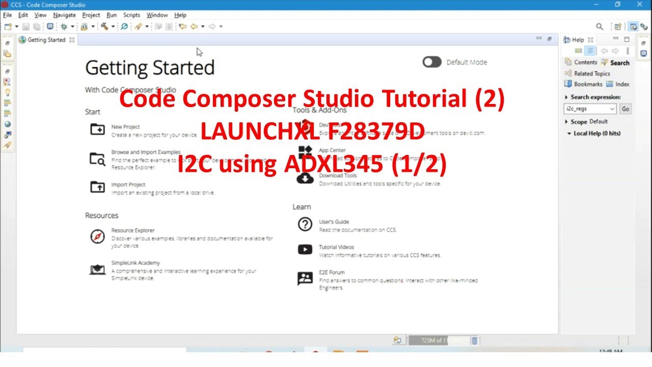LaunchXL F28379D in Code Composer Studio (CCS)-I2C-ADXL345(1/2)